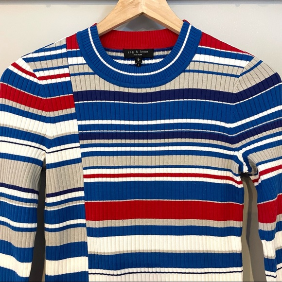 Rag & Bone Red Blue Striped Sweater - Picture 4 of 11